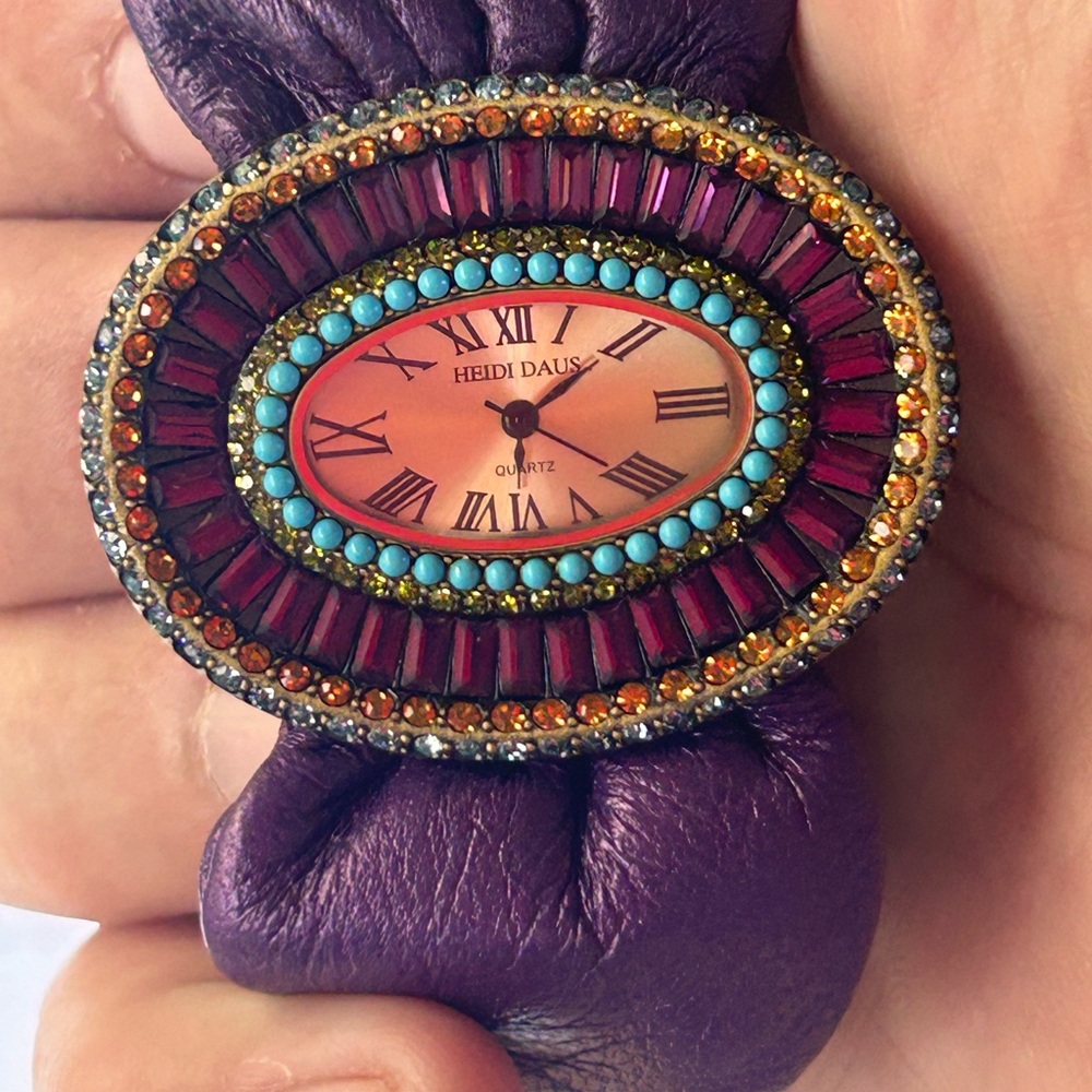 Heidi Daus Purple Strap Watch with Vibrant Bezel